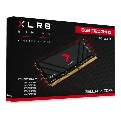 PNY XLR8 DDR4 3200MHz Notebook Memory - 8GB / Instalación Incluida — Nuevo